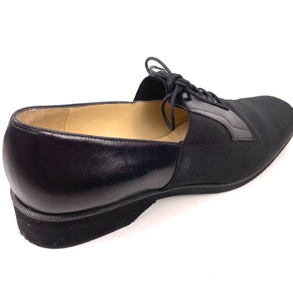 Salvatore Ferragamo Women's Loafers Leather/Fabric Black DP5032B Size 9B - Picture 5 of 13